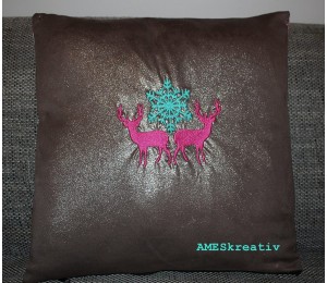 Stickdatei - Fancy Christmas Hirsche mit Schneeflocke